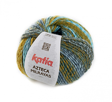 Пряжа Azteca Milrayas, цвет 714 зеленый/бирюзовый Т8Г
