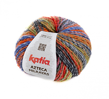 Пряжа Azteca Milrayas, цвет 713 оранжевый/голубой/серый