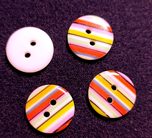 Пуговица цветная полосатая прокол 18мм ок1