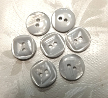 Пуговица 14мм серо-голубая (талая вода) 2 прокола 263+о20