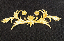 Термоаппликация узор лотос золотой, 11.5 х 4 см