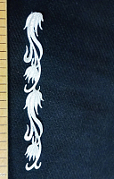 Термоаппликация узор лилии серебро, 20 х 2.5 см