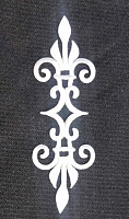 Термоаппликация узор пика белая, 5.3 х 16.8см