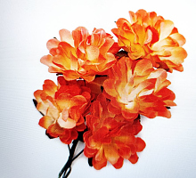 Цветы декор. Астры из бумаги оранжево-розовые, 8 шт ш27