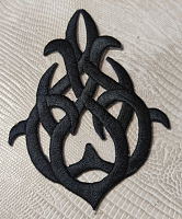 Термоаппликация узор бутон черный, 7.7 х 10 см