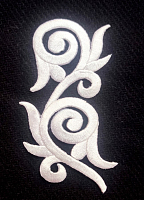 Термоаппликация узор завиток белый, 12 х 6 см