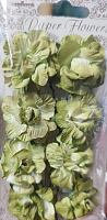 Цветы декор. Астры из бумаги зеленые, 8 шт ш27
