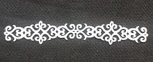 Термоаппликация узор ажур белый, 19.5 х 3.2 см
